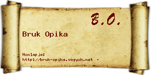 Bruk Opika névjegykártya